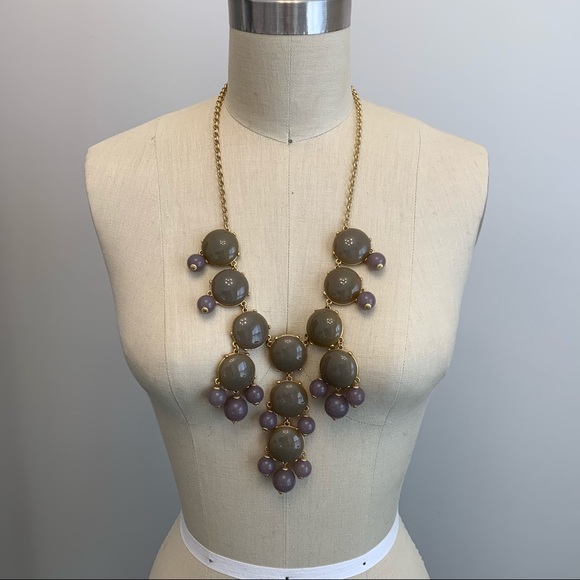 J. Crew Jewelry - J Crew Grey Bubble Gold Statement Necklace